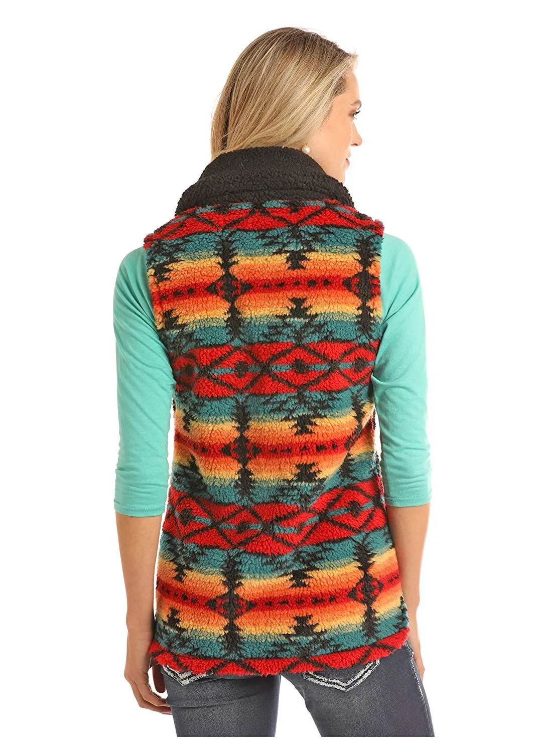 Powder River Outfitters Women's Jackquard Berber Aztec Vest