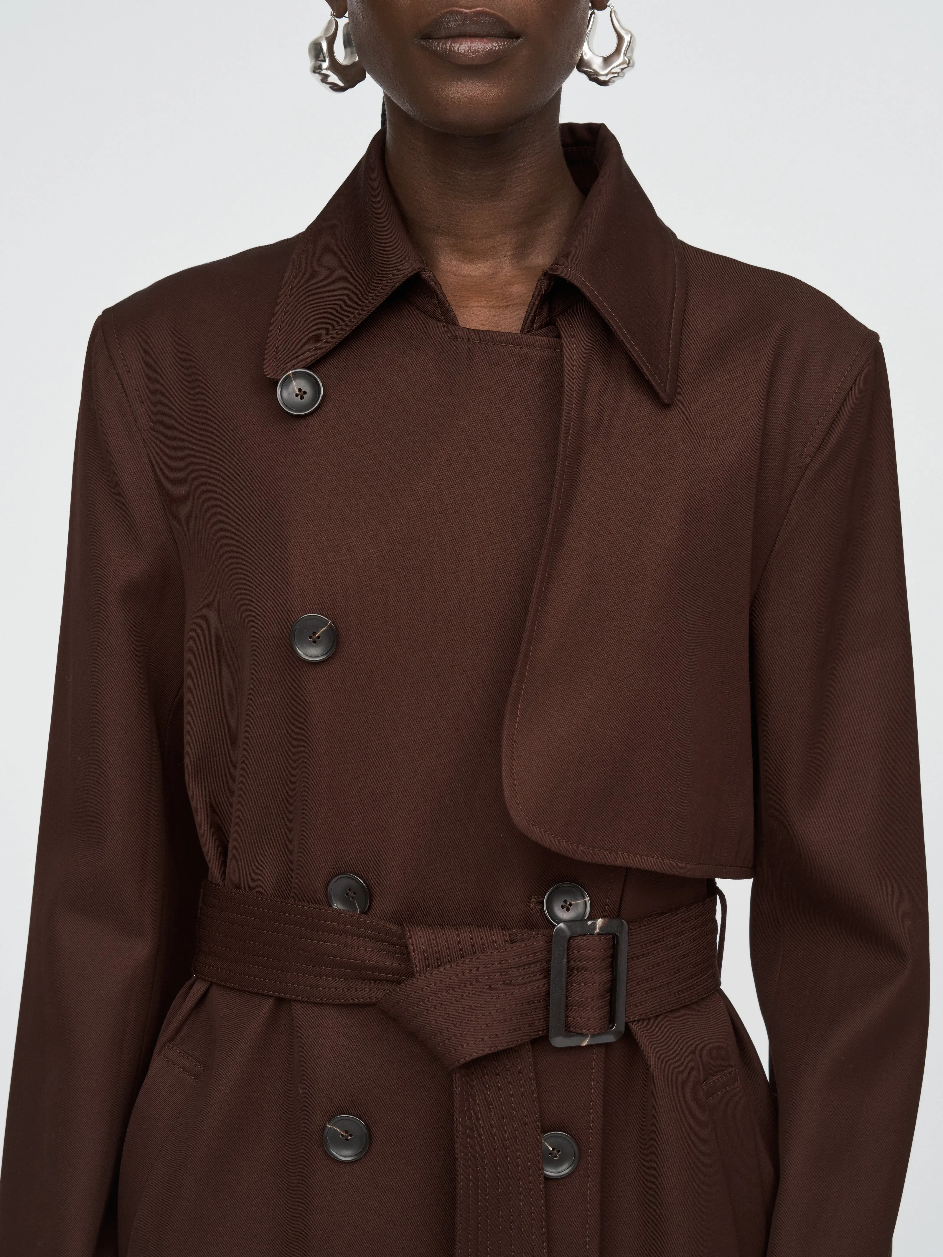 Rain Guard Trench Coat in Bitter Chocolate