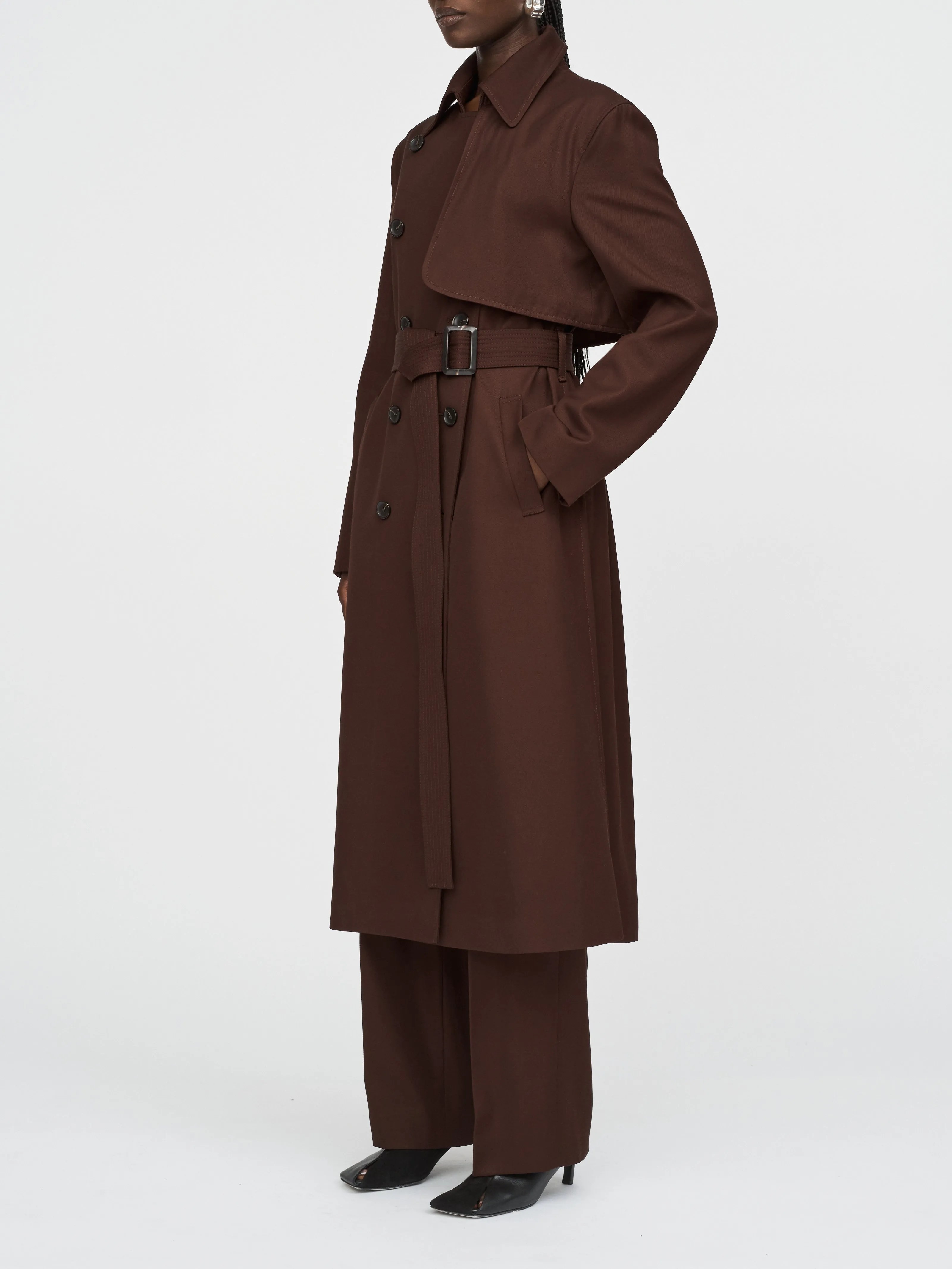 Rain Guard Trench Coat in Bitter Chocolate