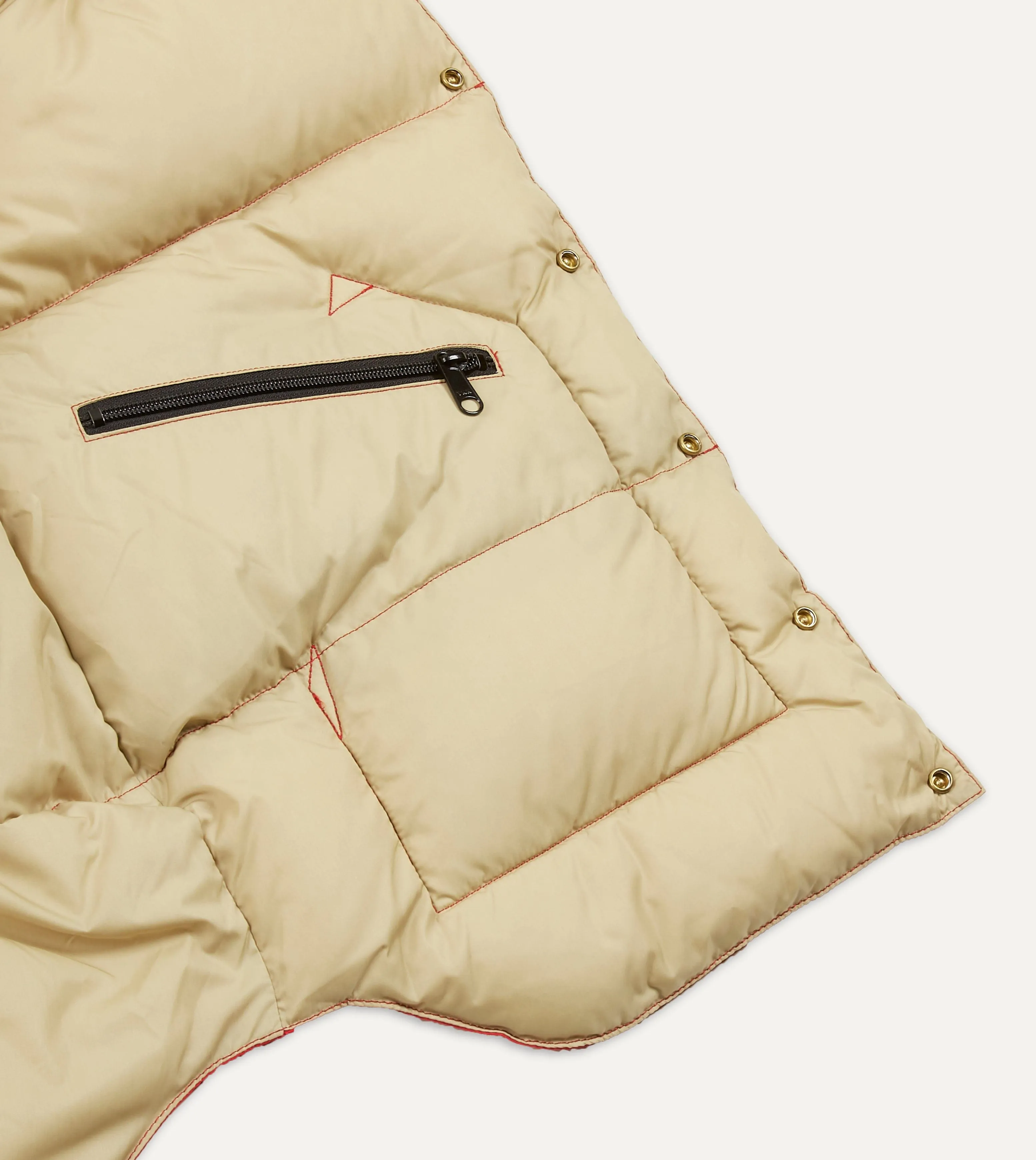 Rocky Mountain Featherbed for Drake's Red Nylon Leather Christy Down Jacket