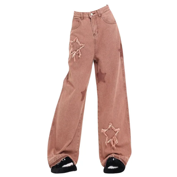 Star Aesthetic Pink Jeans