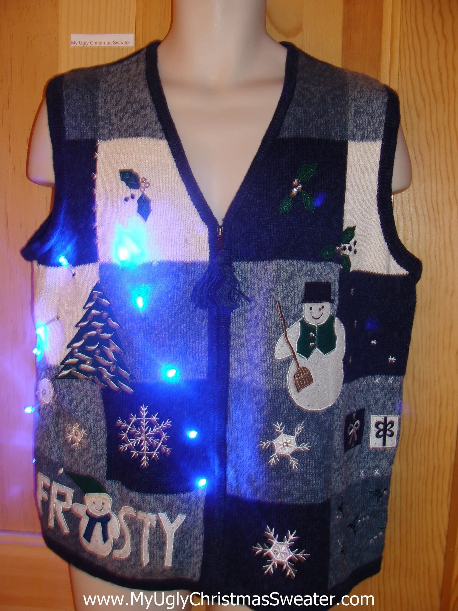 Tacky Light Up Christmas Sweater FROSTY Vest