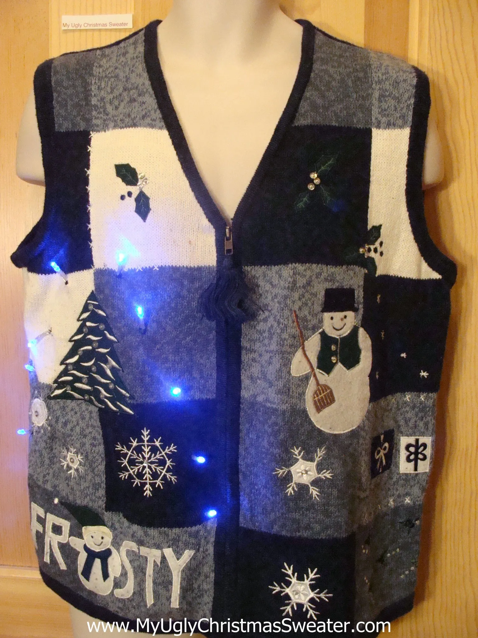 Tacky Light Up Christmas Sweater FROSTY Vest