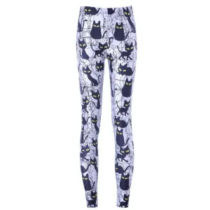 THE PERSONAL BLACK CATS PRINT LEGGINGS