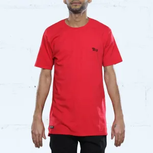 Triple Beam Long Line T-Shirt Red