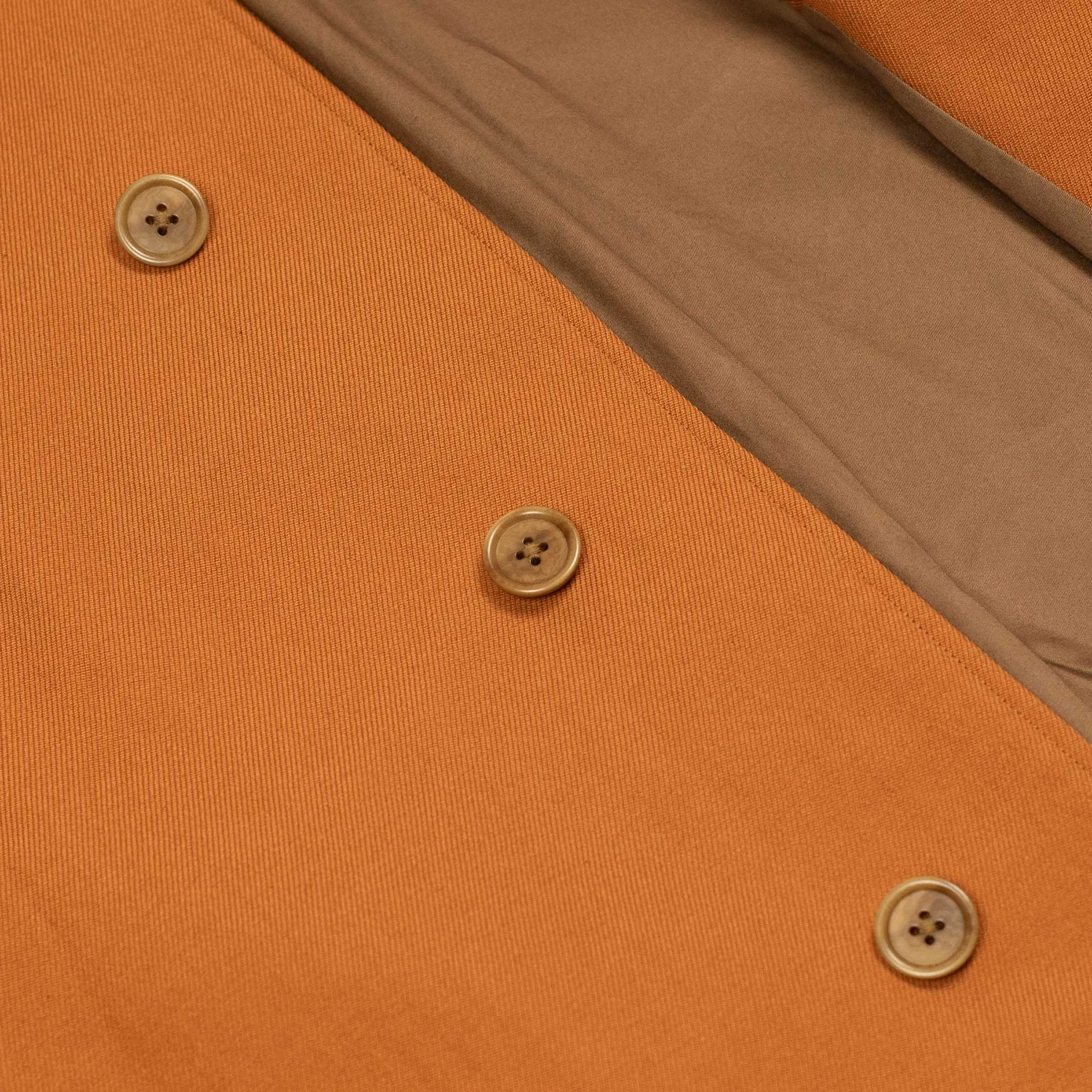 Walker Coat in burnt orange wool and cotton gabardine