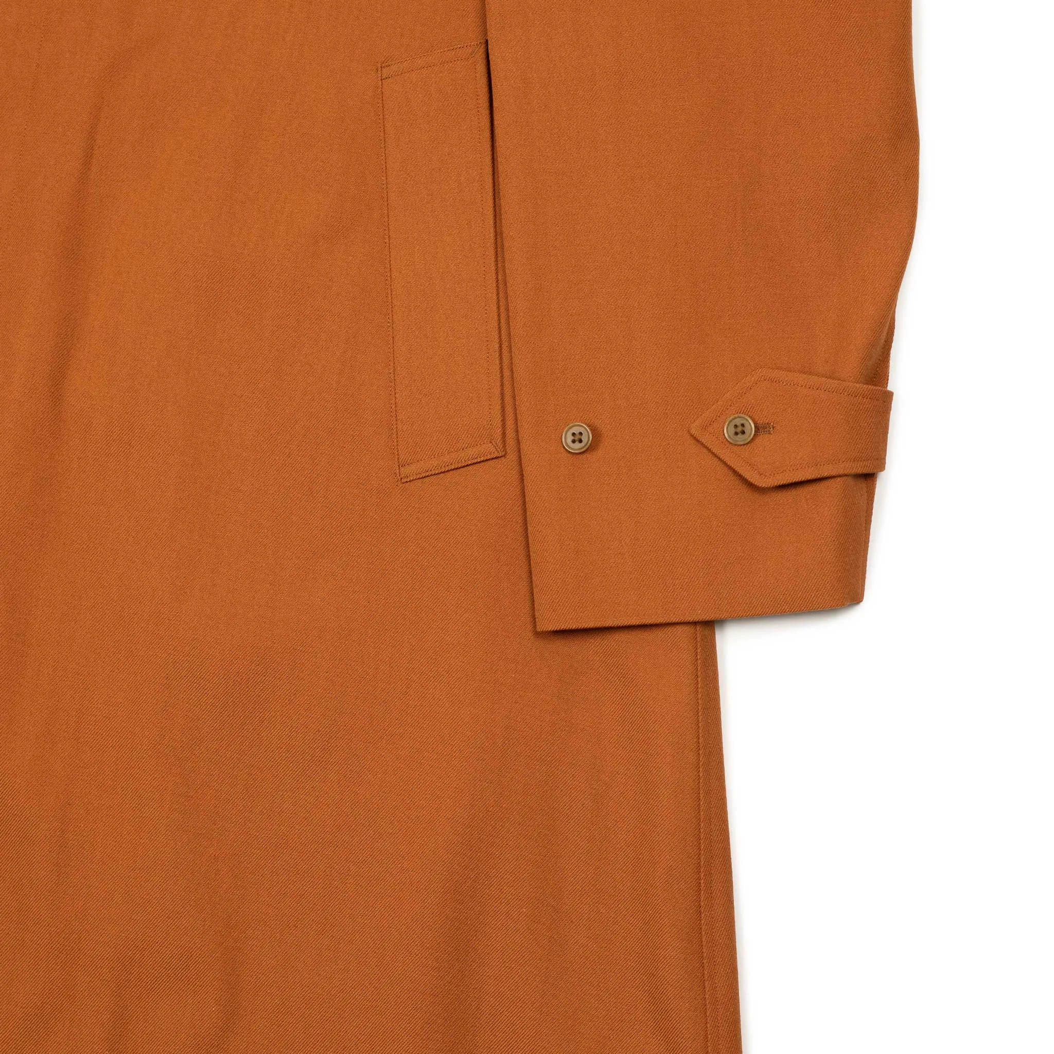 Walker Coat in burnt orange wool and cotton gabardine