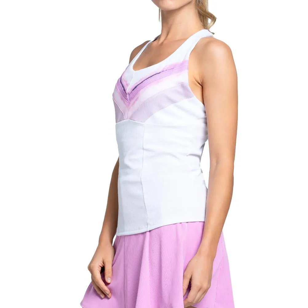 Women's Mystic Petal Racerback Tennis Tank with Bra White