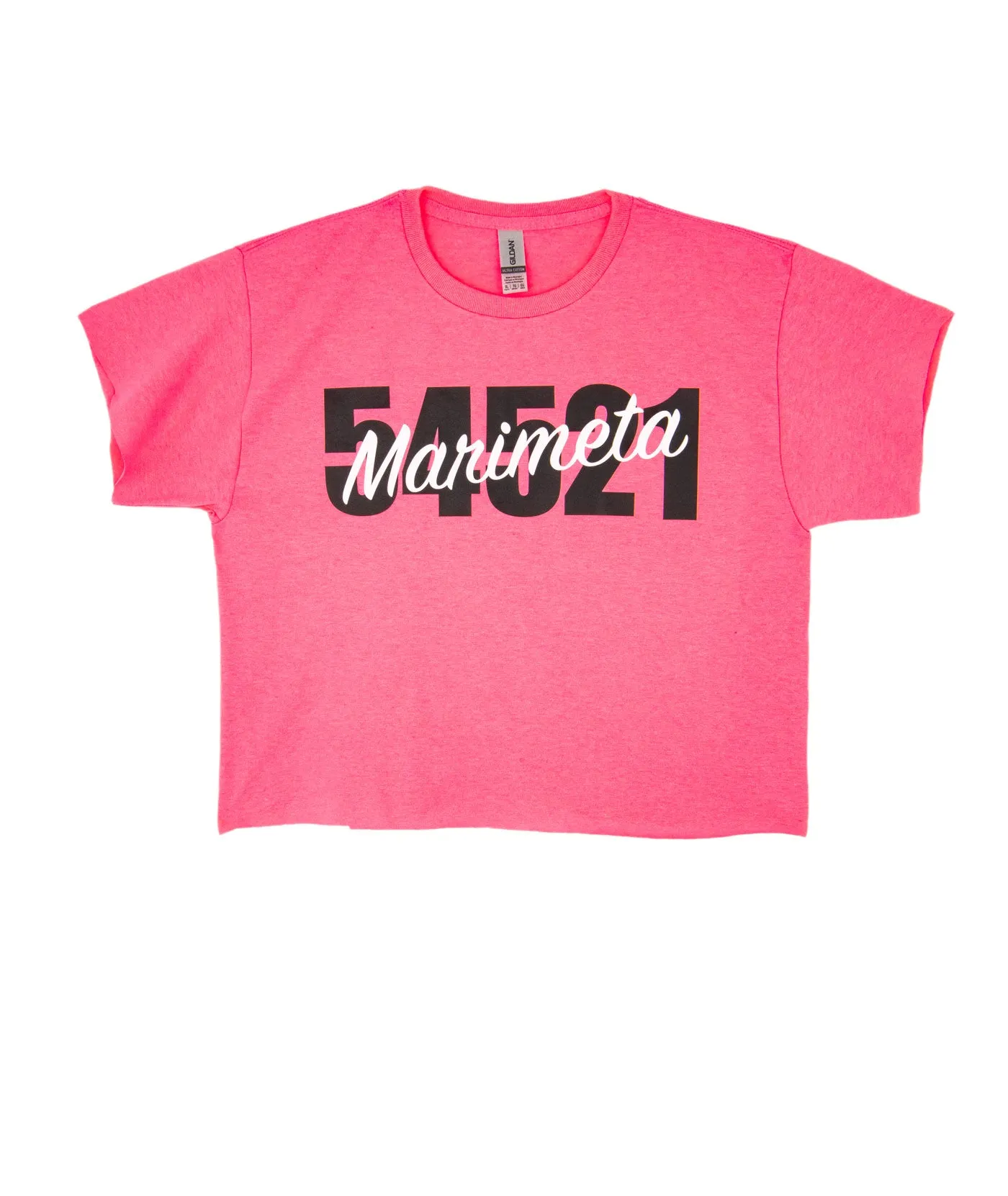 Zip Code Neon Pink Cursive Camp Tee